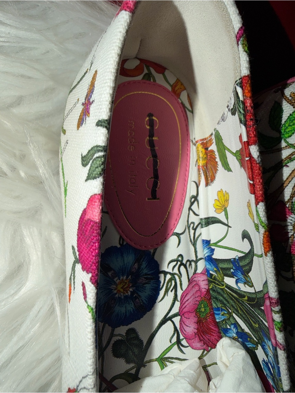 Gucci Pink Floral Leather Ballet Flats NIB - Picture 3 of 8